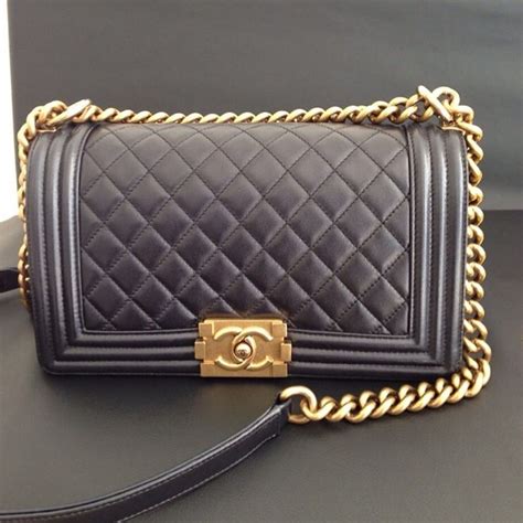 gold chanel boy bag|vintage Chanel bag gold chain.